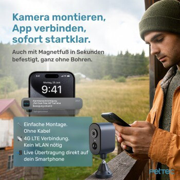 PetTec Pet Cam 4G/LTE Überwachungskamera in Schwarz - Bild 3