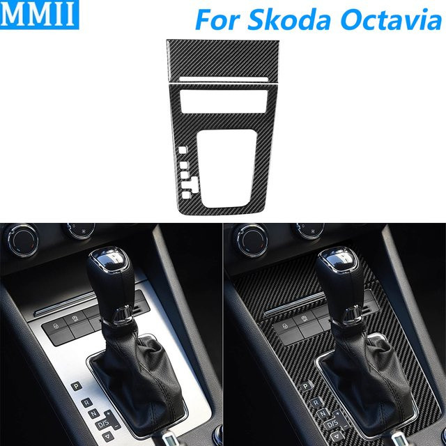 RRX CARBON Carbon Faser Getriebe-Zentralsteuerung Panel Abdeckung für Skoda Octavia 2017-2021 in Schwarz - Bild 1