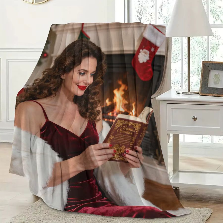 Personalisierte Weihnachtsdecke aus Flanell für Paare mit individuellem Jubiläumsdesign und Weihnachtsdekorationsmuster, maschinenwaschbar - Bild 4