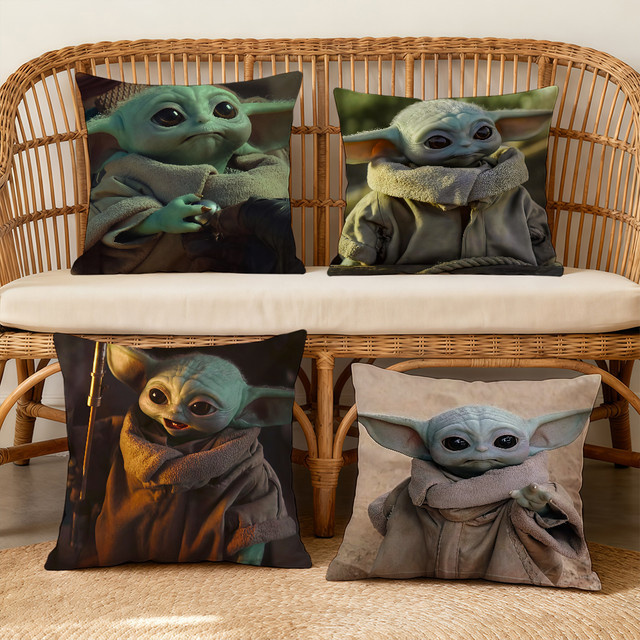 Star Wars Grogu Kissenbezug, quadratisch, grün, Breite: 30 cm, Höhe: 30 cm - Bild 1