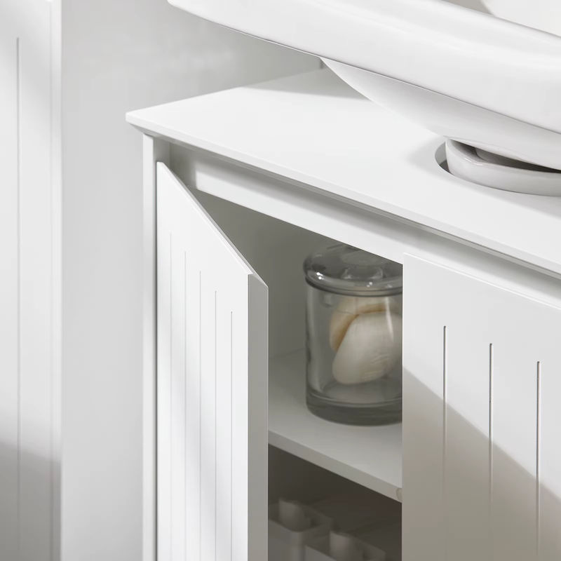 SoBuy Waschbeckenunterschrank BZR108-II-W für das Badezimmer mit 2 Türen, Weiß, B/T/H: 60 x 30 x 60 cm - Bild 2