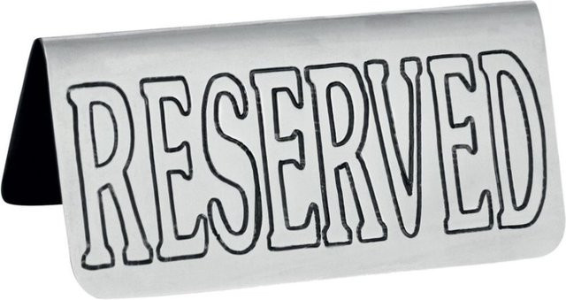 METAFICH Set aus 6 Tischstaffeleien RESERVED aus rostfreiem Stahl, silber, Breite: 10 cm, Höhe: 5 cm - Bild 1