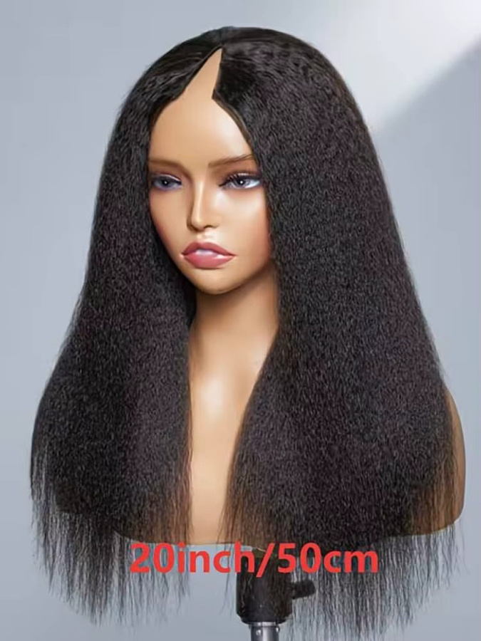Liqusee Kinky Straight V-Part Perücke, Natur Schwarz, Clip-in, Damen - Bild 7