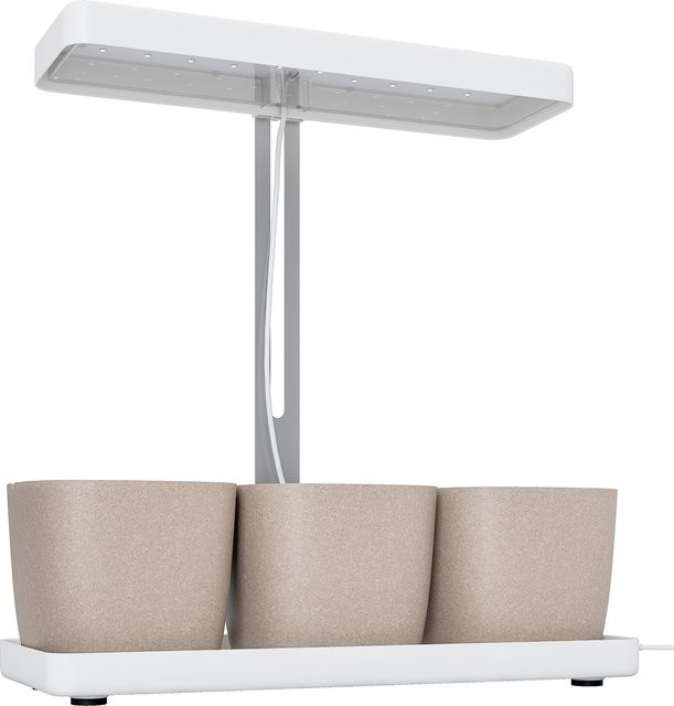 Outsunny Pflanzenlampe mit 42 LED und 3 Töpfen, höhenverstellbares Vollspektrum-Grow Light für Innenpflanzen in Weiß - Bild 1