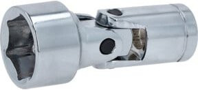 KS Tools CHROMEplus Sechskant-Stecknuss mit Gelenk 3/8 Zoll, 18mm, Silber - Bild 1