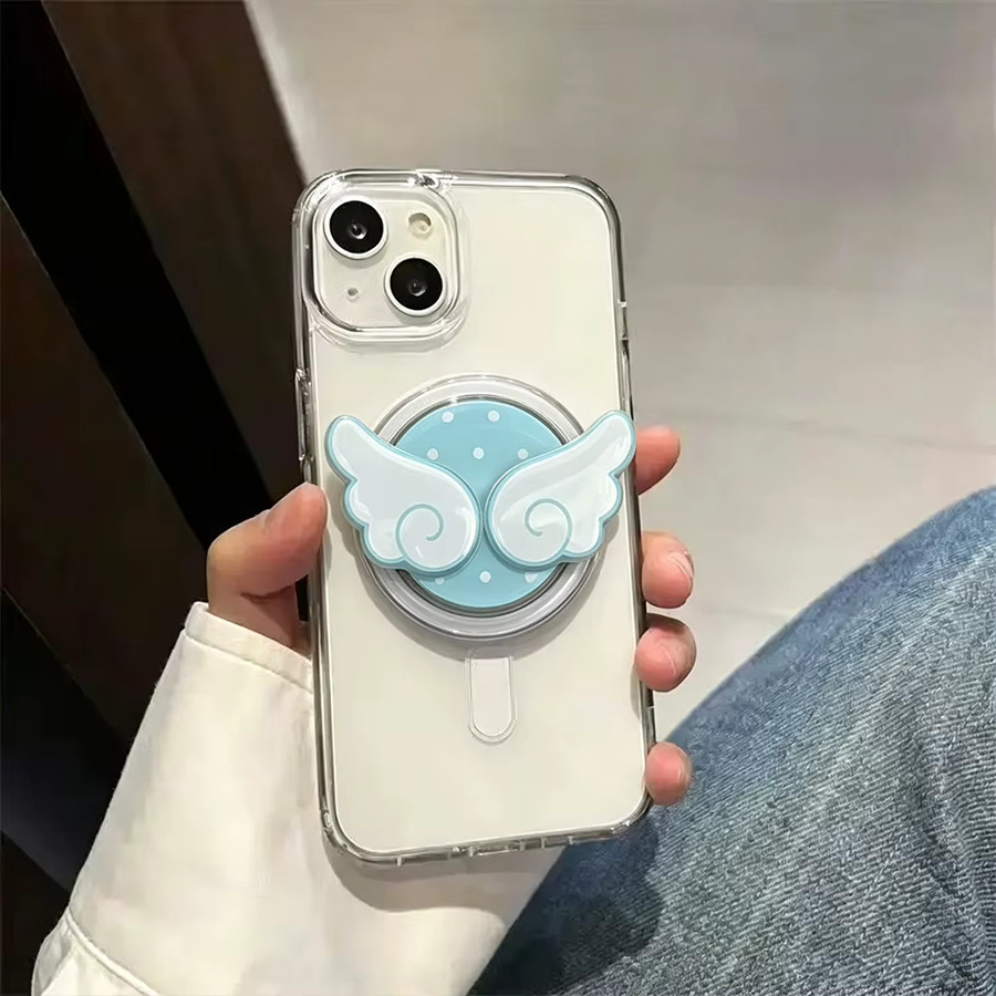 360 Grad drehbarer magnetischer Handyhalter in Blau mit abnehmbarem Griff und Ständer, kompatibel mit iPhone 12-17, Samsung und Pixel - Bild 3