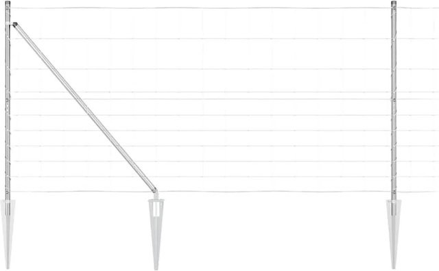 vidaXL Zaunpfosten aus Stahl, rechteckig, silber, in-ground, Höhe: 120 cm, Breite: 2,5 cm - Bild 1