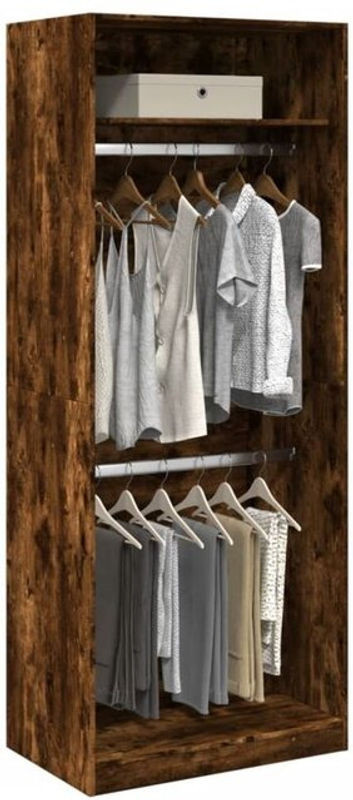 Kleiderschrank Vidaxl aus Holzwerkstoff in Räuchereiche, Braun/Grau, B/T/H: 80 x 50 x 200 cm - Bild 1