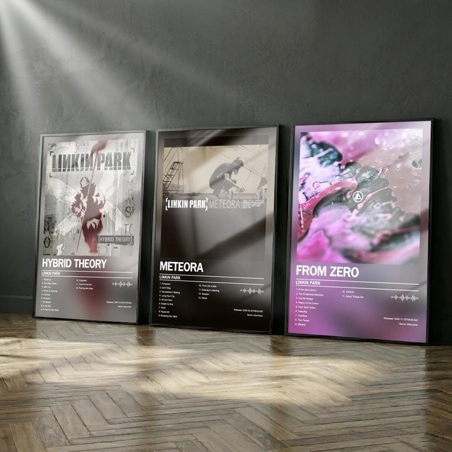 Linkins P-Park Poster-Album-Set, modernes Leinwandgemälde mit abstraktem Kunstdruck in Multicolor und Weiß, Wandkunstwerk für dein Zimmer, B/H: 30,0 x 21,0 cm - Bild 1