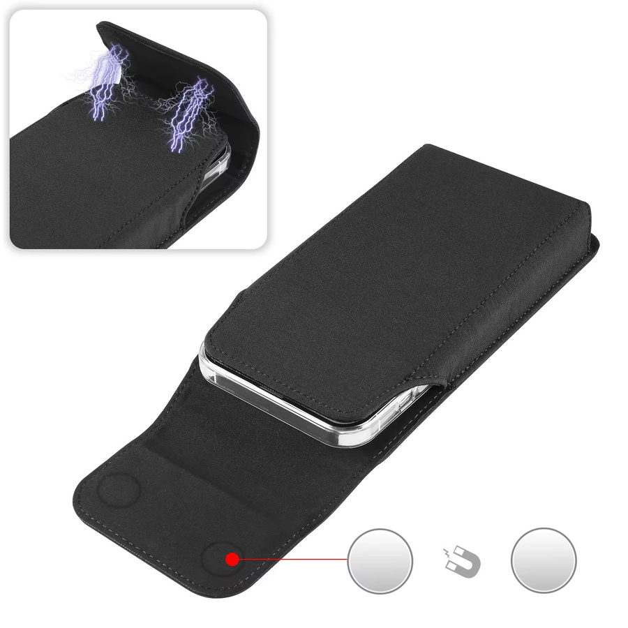 HKNR Nylon Gürtel Clip Handyhülle für iPhone, Samsung und Redmi in Schwarz - Bild 1