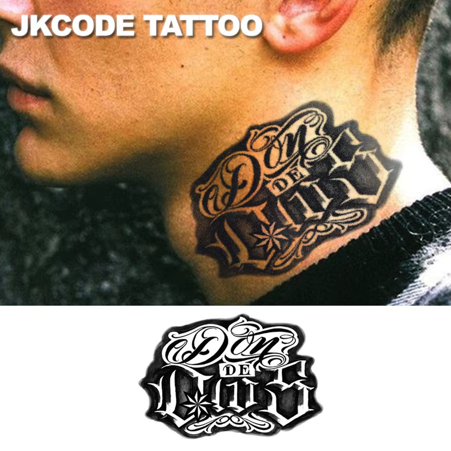 JKCODE TATTOO Semi-Permanent-Tattoo, Graffiti-Text, wasserfest - Bild 2