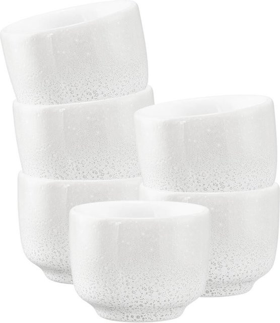 Seltmann Weiden Espressotassen Sento Home ohne Henkel aus Porzellan, Weiß, 6er Set, 80 ml - Bild 1