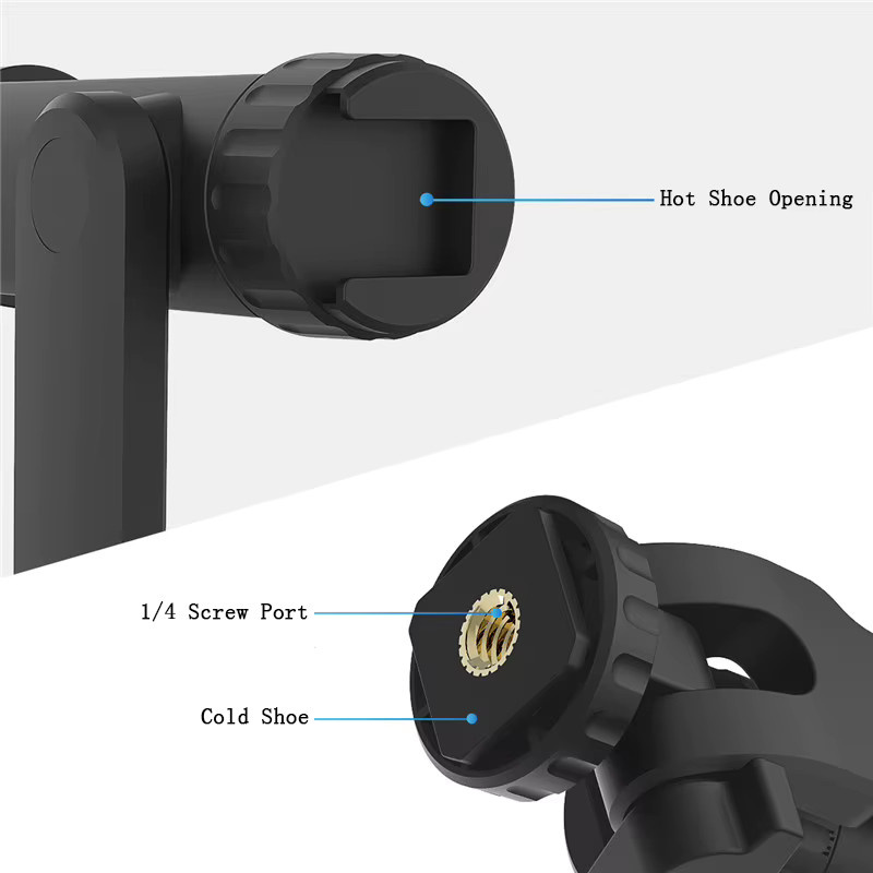 SZKOSTON Handyhalter Vlog Stativadapter mit Kaltschuhhalterung und 1/4 Zoll Schraubenlöchern für Smartphone, Video, LED-Licht und Mikrofon in Schwarz - Bild 2