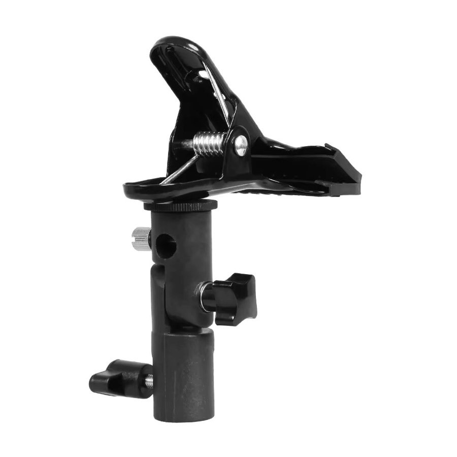 RYH Reflektor-Klemme Clip Halter mit 1/4 bis 3/8 Zoll Schraubadapter für Fotostudio Reflektoren und Hintergründe in Schwarz - Bild 3