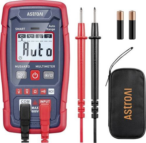 Astro AI Digital-Multimeter CAT II 600V mit 4000 Counts in Rot - Bild 1
