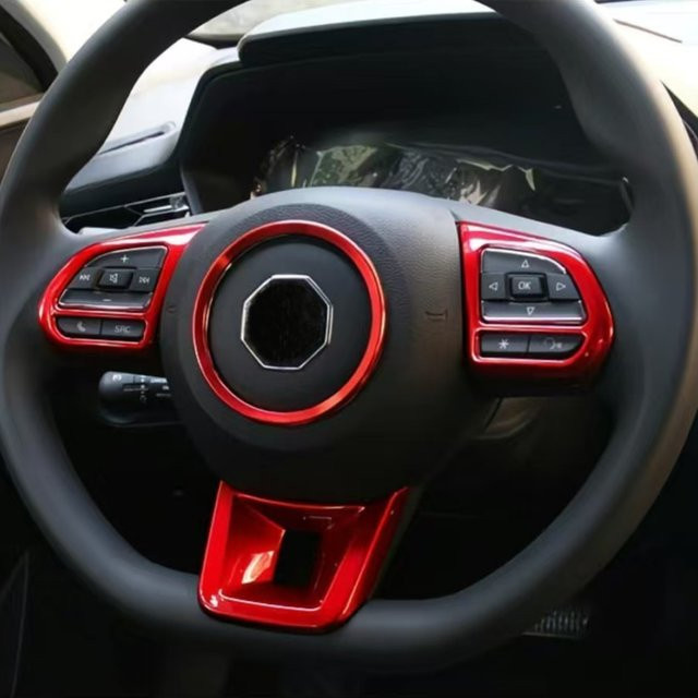 Lenkrad Zierleiste Dekorationsaufkleber für MG ZS MG HS RX5 MG3 MG5 MG6 in Rot - Bild 1