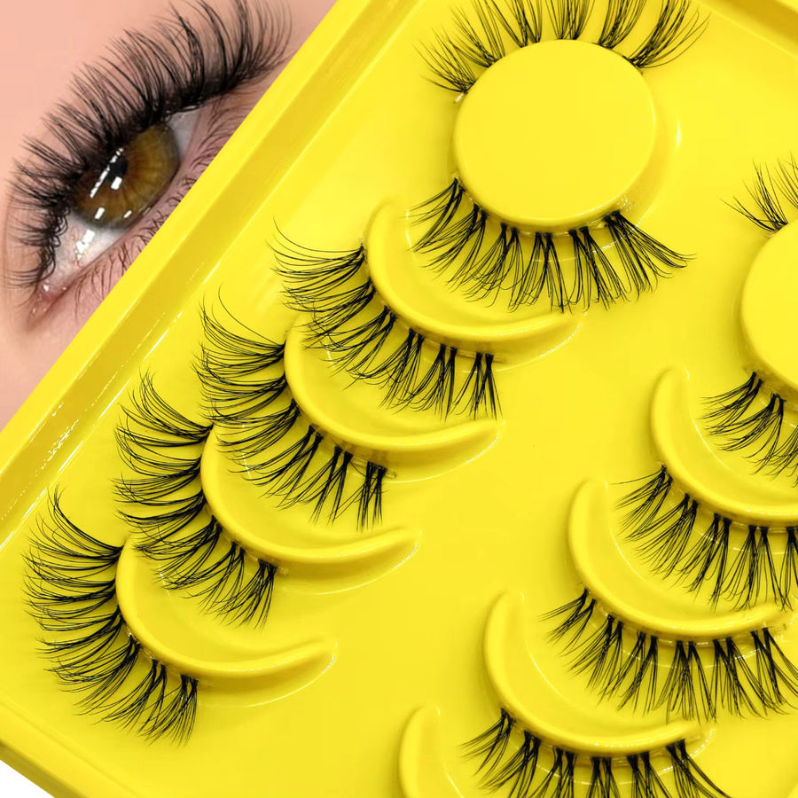 VELTRINAY Falsche Wimpern, Wispy, Natürlich aussehend, 3/4 Wimpern - Bild 3