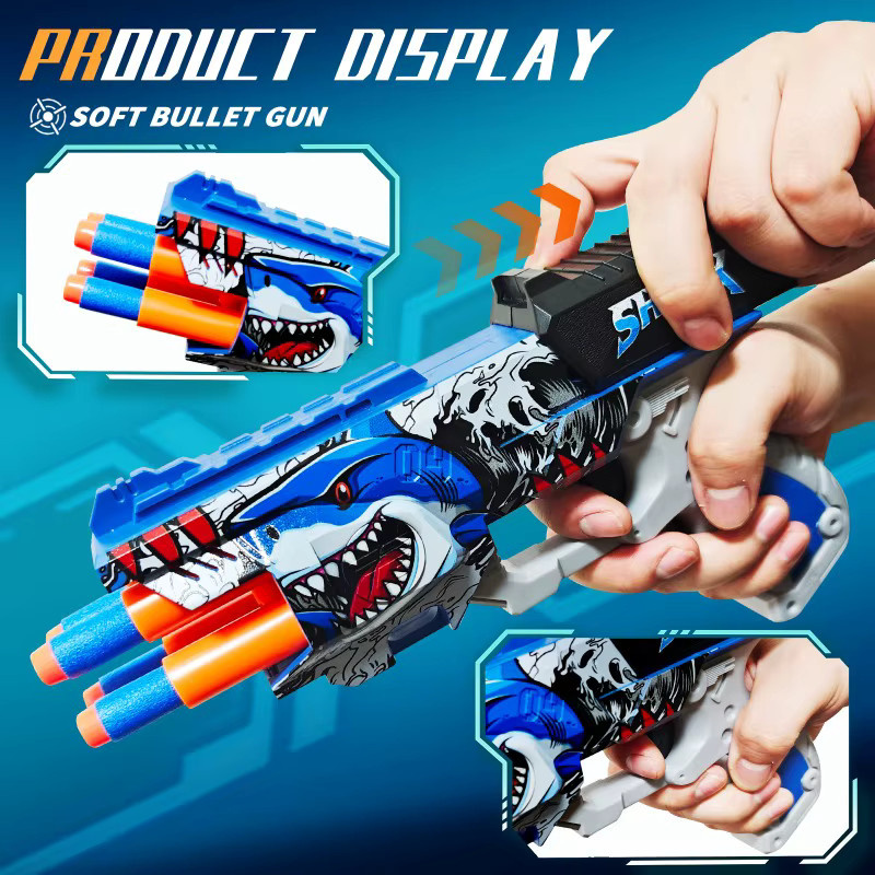 MYGVN Hai-Graffiti-Spielzeug-Blaster-Set, mit Zielscheibe, Set - Bild 2