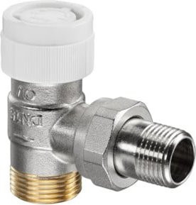 Oventrop Thermostatventil Baureihe AV 9 DN 15 Eckventil aus vernickeltem Messing in Silber und Weiß, einstellbar - Bild 1