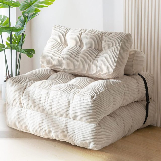 Modulares Ecksofa in Weiß aus Stoff, faltbares Vakuum-Kompressionssofa im nordischen Design für Wohnzimmer und Schlafzimmer - Bild 1