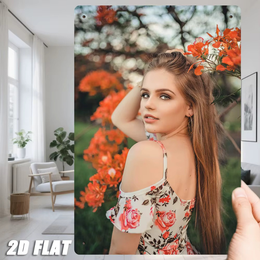 HELLOYOUNG Vintage Metall-Blechschild Floral Wandkunst Dekoration, Mehrfarbig, B: 30,48 cm, H: 20,32 cm - Bild 2
