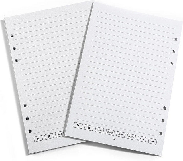NeWYeS Löschbare Papiernachfüllung A5 für SyncPen4 Smart Pen, 6 Ringe, weiß, liniertes Notizbuch aus PU-Material - Bild 1