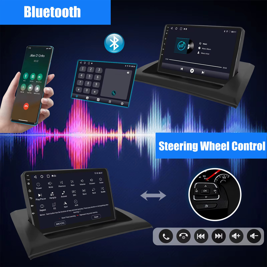 ESSGOO Android 13 Autoradio Multimedia Player mit 9 Zoll Touchscreen, Wireless Carplay, Android Auto, GPS, Bluetooth und FM RDS für BMW X3 E83 2006-2010, Schwarz - Bild 3