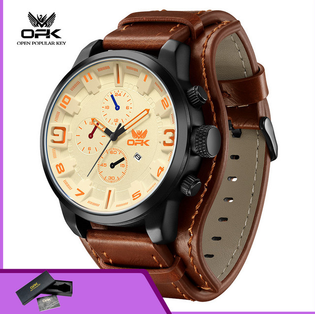 OPK Armbanduhr, Quarz, Lederarmband, Herren - Bild 1