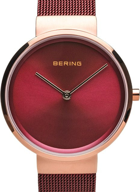 Bering Damenuhr, Quarz, Edelstahl, Rot, 31 mm, 5 ATM - Bild 1