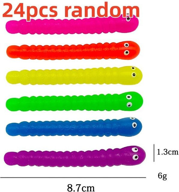 BC Pet Supplies Bunte Raupe zum Ziehen, Plüschtier, 12/24 Stück - Bild 1