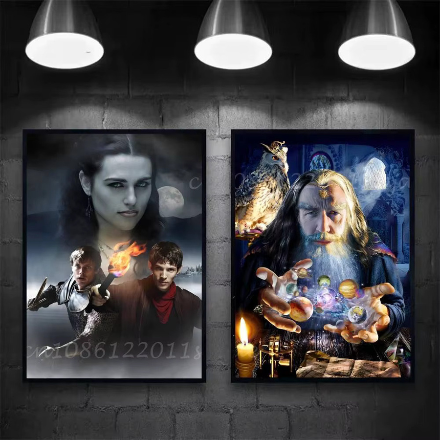 Kayou Merlin Legend Wandkunstdekoration Selbstklebender Poster Farbdruck Multicolor B: 20,0 cm, H: 15,0 cm - Bild 3