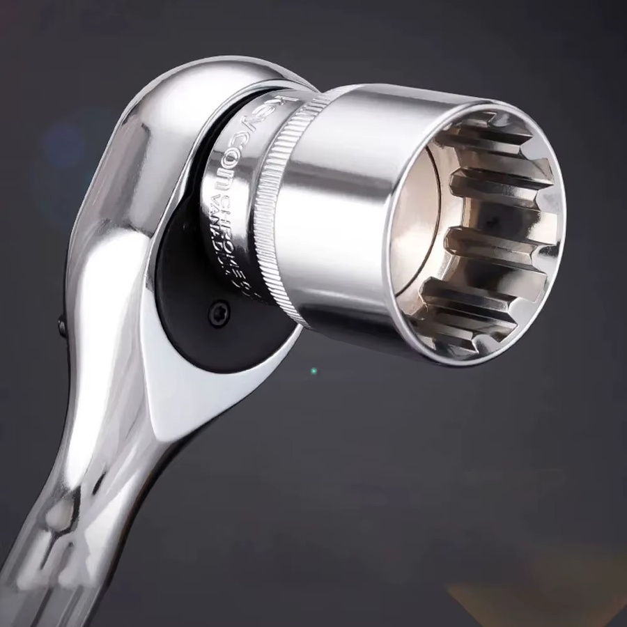 Spline-Steckschlüsselsatz 1/2 Zoll Antrieb, Metrisch 8-36mm, 12-Punkt Mehrzahn-Steckschlüssel aus Chrome Vanadium, Silber - Bild 2