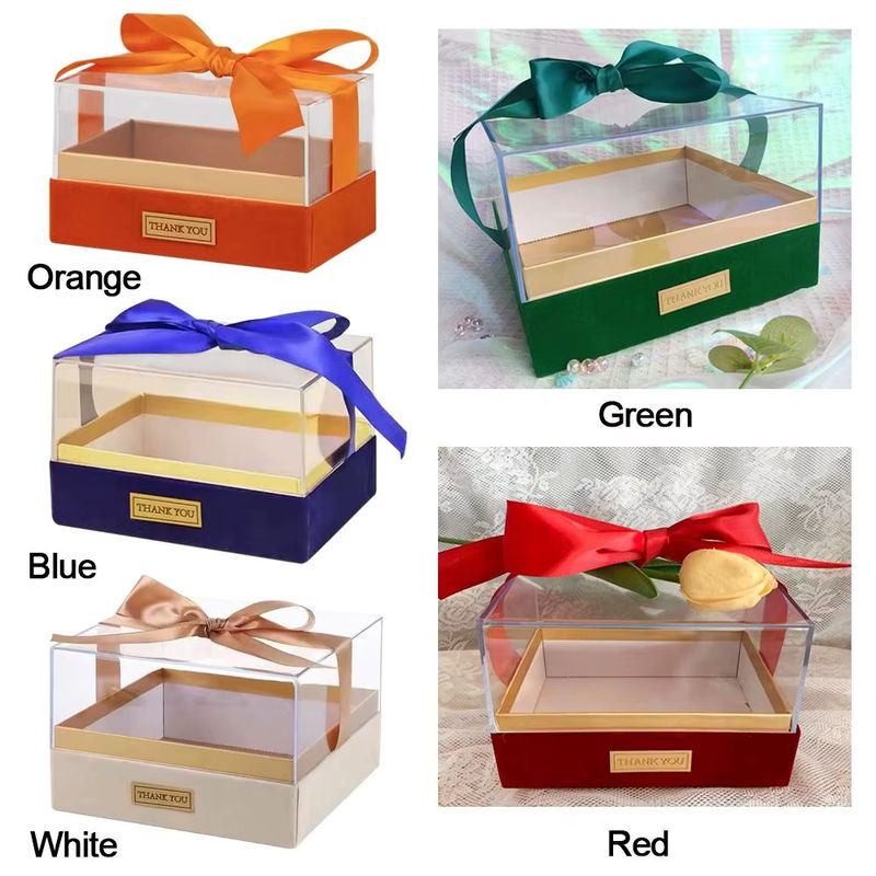 Transparente Acryl Geschenkbox in Bogenform für Hochzeit und Valentinstag, Blau - Bild 2