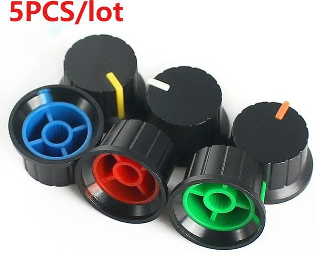 YTDMEN 5er Set Potentiometer-Knopfkappen in Multicolour mit Blumenachse für Encoder und Lautstärkeregler, B/T/H: 24 x 15 mm - Bild 1