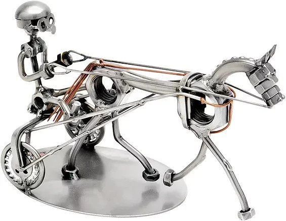 Schraubenmännchen Sulky oder Pferderennen von Hinz & Kunst aus Metall in Silber - Bild 1
