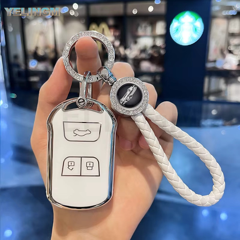 YELINGM Smart Remote Schlüsselhülle aus TPU für Chery Tiggo 3 5, Chery ARRIZO 3 7, Chery E3 E5 Bonus mit 3 Tasten und Schlüsselanhänger - Bild 2