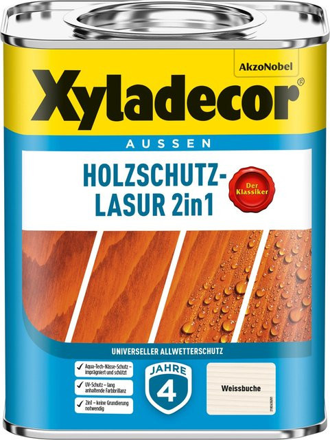 Xyladecor Holzschutz-Lasur 2in1 Weißbuche matt 750 ml - Bild 1