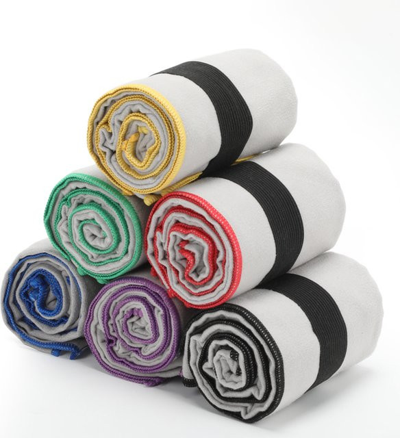 GGGGGO HOME Mikrofaser-Sporttuch in Grau und Gelb, schnell trocknendes Gym-Handtuch für Training, Laufen, Radfahren, Wandern, Fitness, Tennis und Camping, B/H: 40 x 80 cm - Bild 1