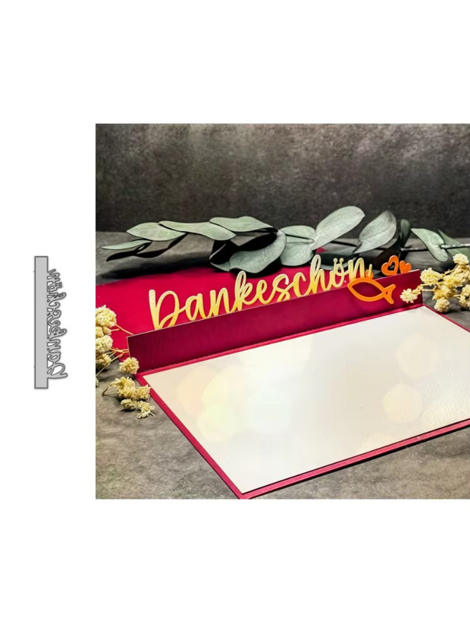 Metall-Stanzformen Dankeschön in Silber für DIY Scrapbooking und Kartenherstellung - Bild 6