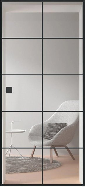 Skyscope Glasschiebetür ESG Klarglas mit Siebdruck in Black, reversibel, B/H/T: 94,0 x 206,0 x 0,8 cm - Bild 1