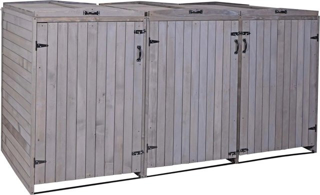 Proregal XL Mülltonnenverkleidung aus Holz in Anthrazit-Grau, H x B x T: 126 x 237,5 x 98 cm - Bild 1