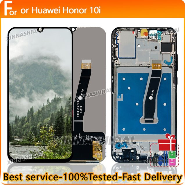 Huawei Honor 10i LCD Display Ersatz mit Touchscreen Digitizer und Rahmen in Schwarz, 6,21 Zoll, AAA Qualität - Bild 1