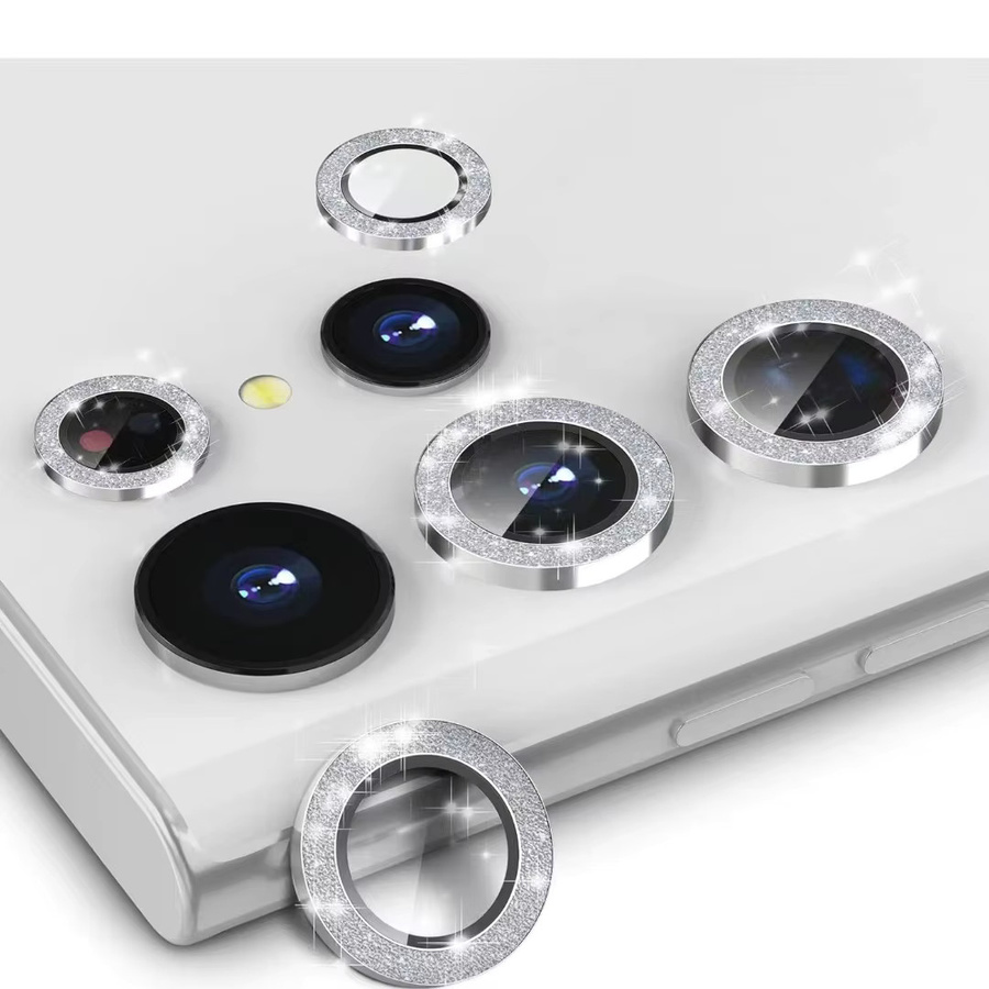 Glitzer Kameraobjektivschutz aus Glas für Samsung Galaxy S26 S25 S24 S23 Ultra FE Plus A55 A35 A54 A16 A15 in Silber, 5 oder 3 Stück pro Packung - Bild 4