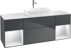 V&B Waschtischunterschrank Finion in Grau lackiert, Breite: 160 cm, Tiefe: 50,1 cm, Höhe: 50,1 cm - Bild 1