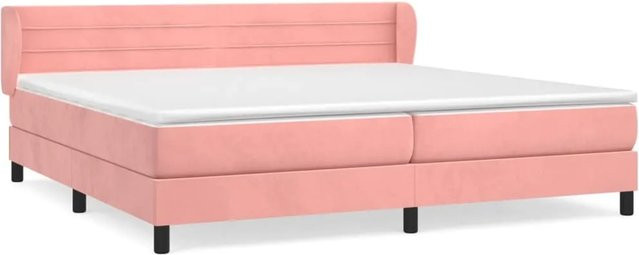 vidaXL Boxspringbett mit Matratze Rosa Samt B/T: 200 x 200 cm - Bild 1
