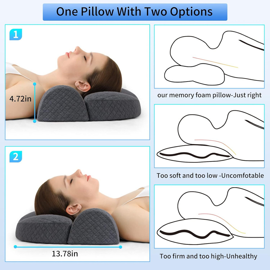 Ergonomisches orthopädisches Nackenstützkissen aus Memory-Schaum für Nacken- und Schulterschmerzen von Household supplies MH - Bild 1