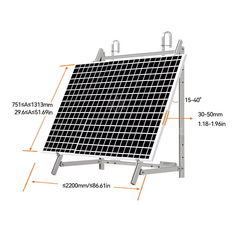 Balkonhalterung für Balkonkraftwerke und Energiespeichersysteme in Silber - Bild 2