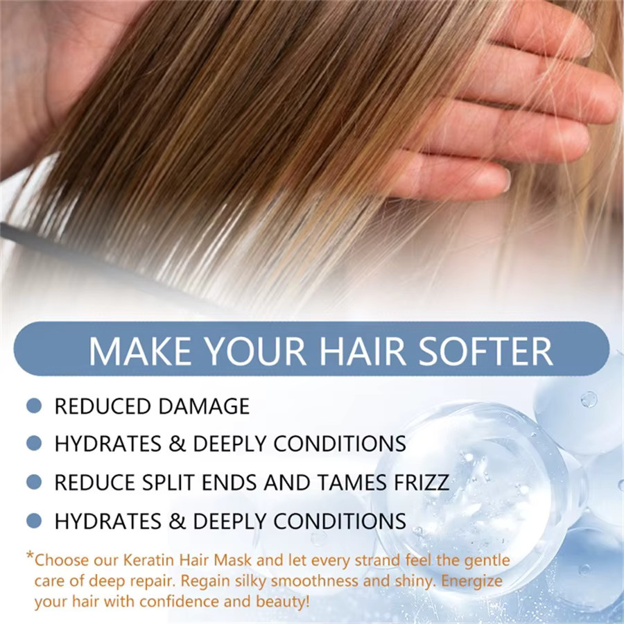 GOIPLE Keratin Haarmaske, Creme, für trockenes und strapaziertes Haar, 2 Stück - Bild 3