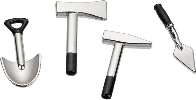 HobbyFun Miniatur Gartenwerkzeug Set Metall Silber - Bild 1