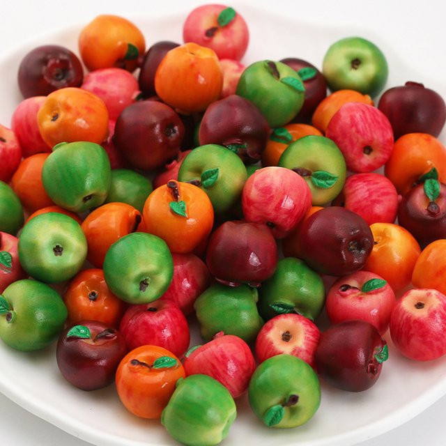 5 Stück Mini-Apfel Grün Rot, Miniatur-Lebensmittel, Puppenhaus-Zubehör - Bild 1